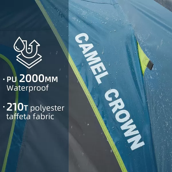 CAMEL CROWN Camping Tents 246 Person Waterproof Quick Easy Setup Folding Outdoor Backpacking Tents Family HikingDark Blue