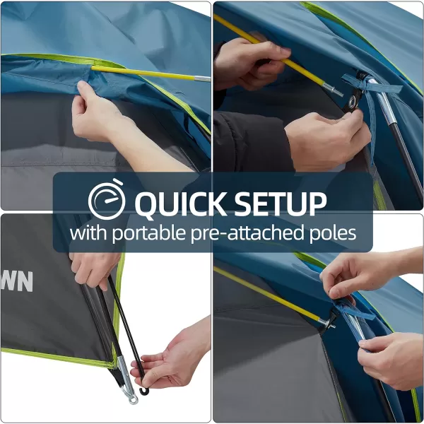 CAMEL CROWN Camping Tents 246 Person Waterproof Quick Easy Setup Folding Outdoor Backpacking Tents Family HikingDark Blue