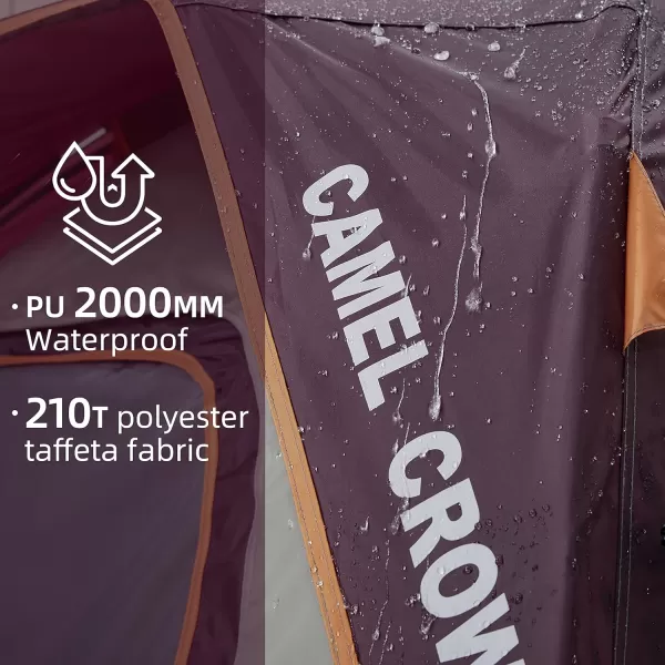 CAMEL CROWN Camping Tents 246 Person Waterproof Quick Easy Setup Folding Outdoor Backpacking Tents Family HikingWind Red