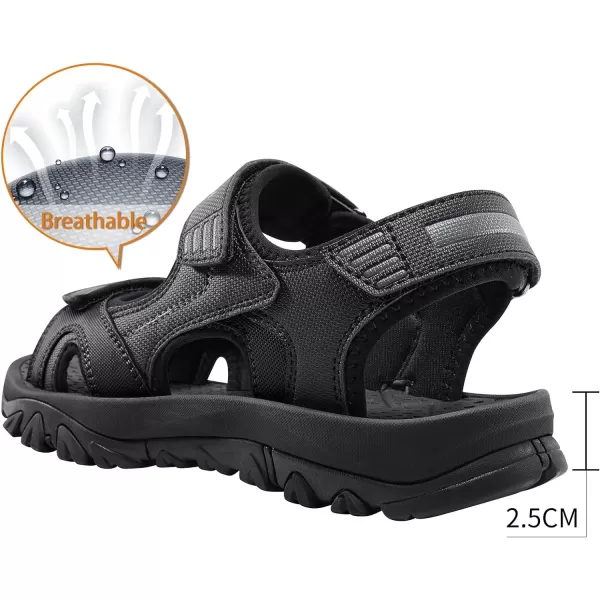 CAMEL CROWN Comfortable Hiking Sandals for Men Waterproof Sport Athletic Sandals for Walking Water with Arch SupportBlack0047