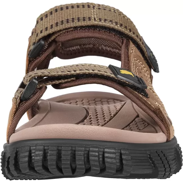 CAMEL CROWN Mens Arch Support Sandals Leather Hiking Sandals Waterproof Water Sandals AntiSlip Summer Sandals Adjustable Beach Sandals Comfort Athletic Outdoor Sport SandalsKhakiGreen