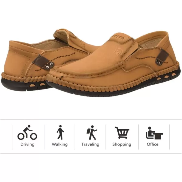 CAMEL CROWN Mens Casual Loafers Slip On Shoes Leather Flexible Walking Shoes for Men Hiking DrivingBlackBrownSize 712CAMEL CROWN Mens Casual Loafers Slip On Shoes Leather Flexible Walking Shoes for Men Hiking DrivingBlackBrownSize 712
