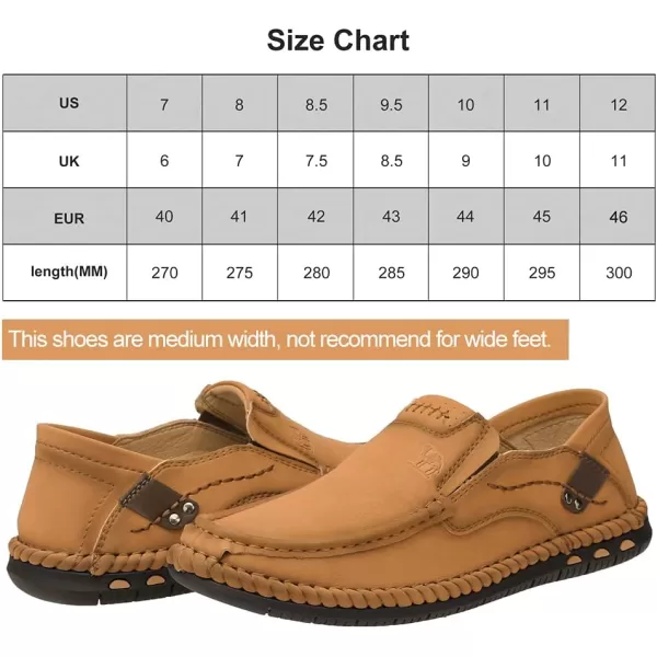 CAMEL CROWN Mens Casual Loafers Slip On Shoes Leather Flexible Walking Shoes for Men Hiking DrivingBlackBrownSize 712Light Brown