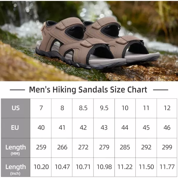 CAMEL CROWN Mens Hiking Sandals Sport Waterproof Sandal Comfortable for Athletic Outdoor Beach Summer Walking Arch SupportBrown