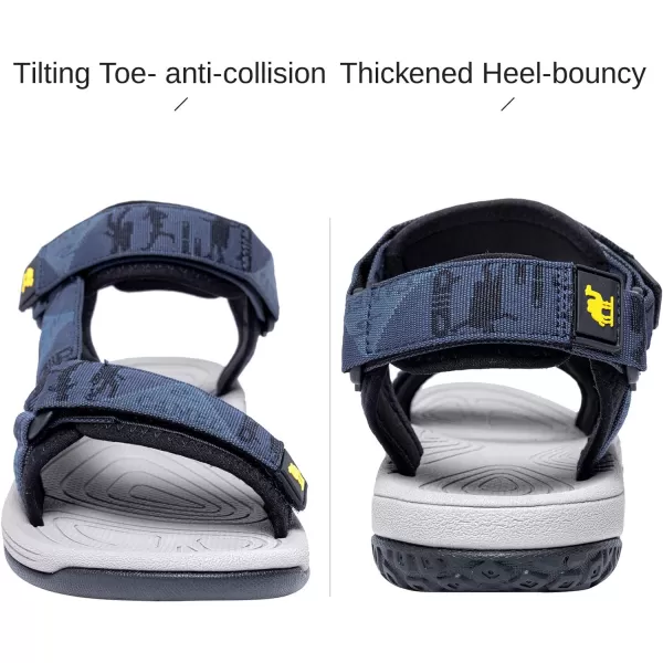 CAMEL CROWN Mens Hiking Sandals Waterproof with Arch Support Open Toe Summer Outdoor Comfort Beach Water Sport SandalsDeep Blue