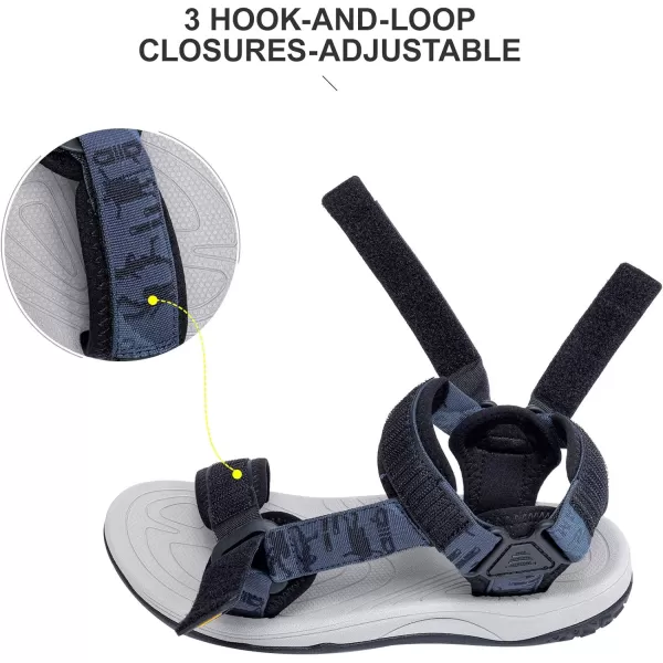 CAMEL CROWN Mens Hiking Sandals Waterproof with Arch Support Open Toe Summer Outdoor Comfort Beach Water Sport SandalsDeep Blue