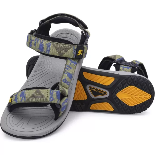 CAMEL CROWN Mens Hiking Sandals Waterproof with Arch Support Open Toe Summer Outdoor Comfort Beach Water Sport SandalsGreen