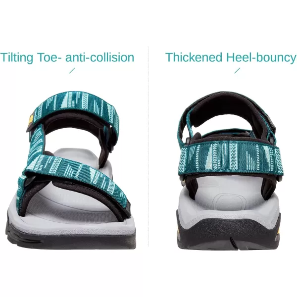 CAMEL CROWN Mens Hiking Sandals Waterproof with Arch Support Open Toe Summer Outdoor Comfort Beach Water Sport SandalsGreen White