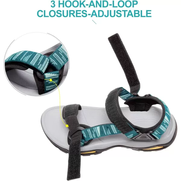 CAMEL CROWN Mens Hiking Sandals Waterproof with Arch Support Open Toe Summer Outdoor Comfort Beach Water Sport SandalsGreen White