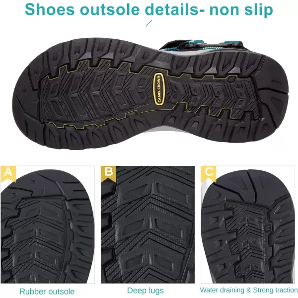 CAMEL CROWN Mens Hiking Sandals Waterproof with Arch Support Open Toe Summer Outdoor Comfort Beach Water Sport SandalsGreen White