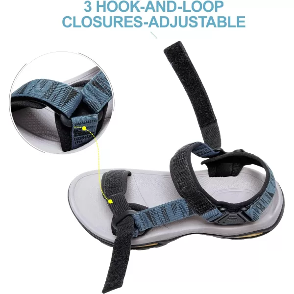 CAMEL CROWN Mens Hiking Sandals Waterproof with Arch Support Open Toe Summer Outdoor Comfort Beach Water Sport SandalsLight Blue Black