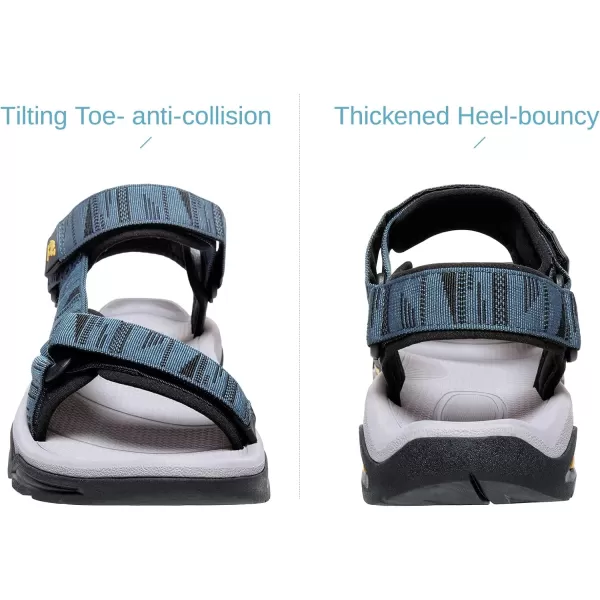 CAMEL CROWN Mens Hiking Sandals Waterproof with Arch Support Open Toe Summer Outdoor Comfort Beach Water Sport SandalsLight Blue Black