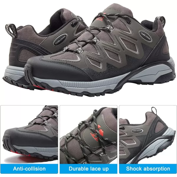 CAMEL CROWN Mens Hiking Shoes Lightweight SlipResistant Walking Sneakers for Outdoor Trekking Trailing GreyCAMEL CROWN Mens Hiking Shoes Lightweight SlipResistant Walking Sneakers for Outdoor Trekking Trailing Grey