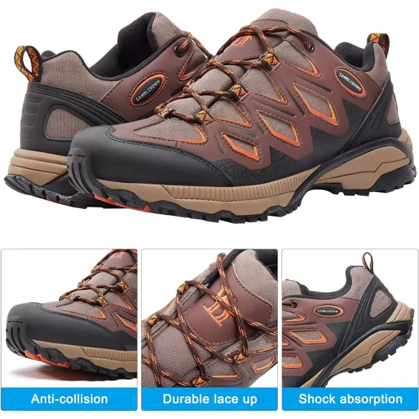 CAMEL CROWN Mens Hiking Shoes Lightweight SlipResistant Walking Sneakers for Outdoor Trekking TrailingRedBrown