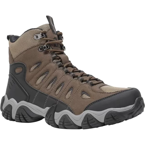 CAMEL CROWN Mens Mid Hiking Boots NonSlip Work Boots Breathable for Outdoor Trekking Walking Trail BackpackingBrown