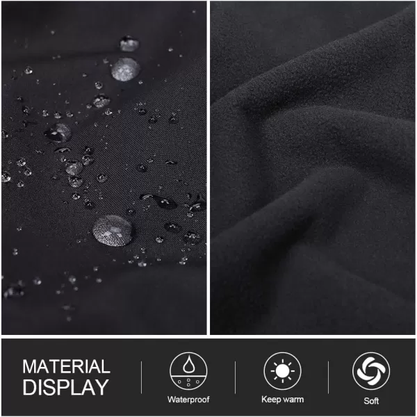 CAMEL CROWN Mens Softshell Jacket Fleece Lined Waterproof Windproof Lightweight Outerwear Full Zip Hiking Work TravelBlack1