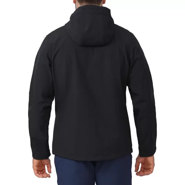 CAMEL CROWN Mens Softshell Jacket Fleece Lined Waterproof Windproof Lightweight Outerwear Full Zip Hiking Work TravelBlack1