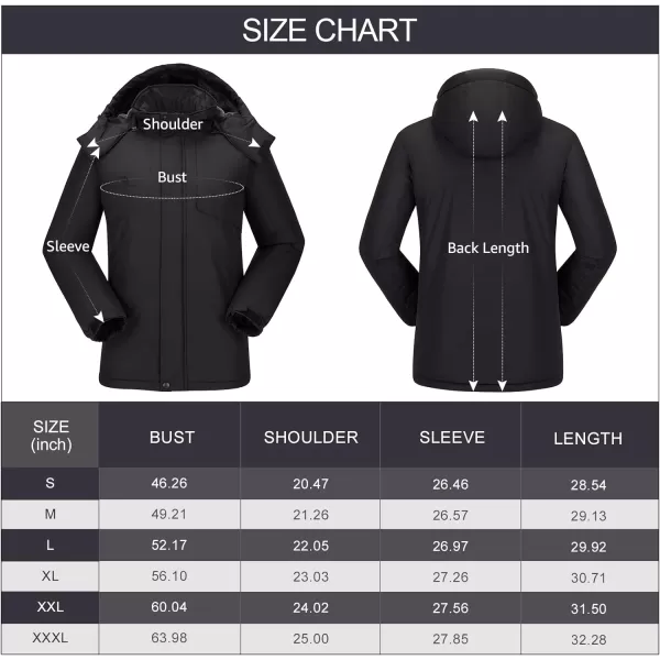 CAMEL CROWN Mens Waterproof Ski Jacket Warm Winter Snow Coat Mountain Windbreaker Hooded Raincoat Snowboarding JacketBlack