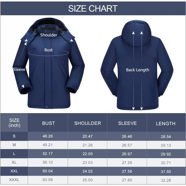 CAMEL CROWN Mens Waterproof Ski Jacket Warm Winter Snow Coat Mountain Windbreaker Hooded Raincoat Snowboarding JacketBlue