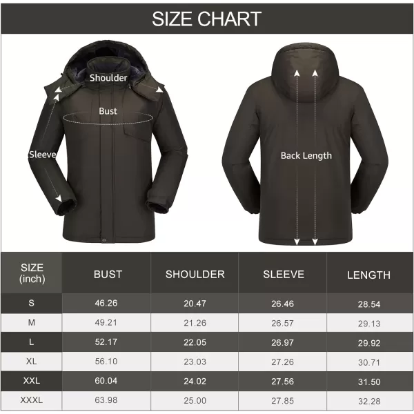 CAMEL CROWN Mens Waterproof Ski Jacket Warm Winter Snow Coat Mountain Windbreaker Hooded Raincoat Snowboarding JacketGreen