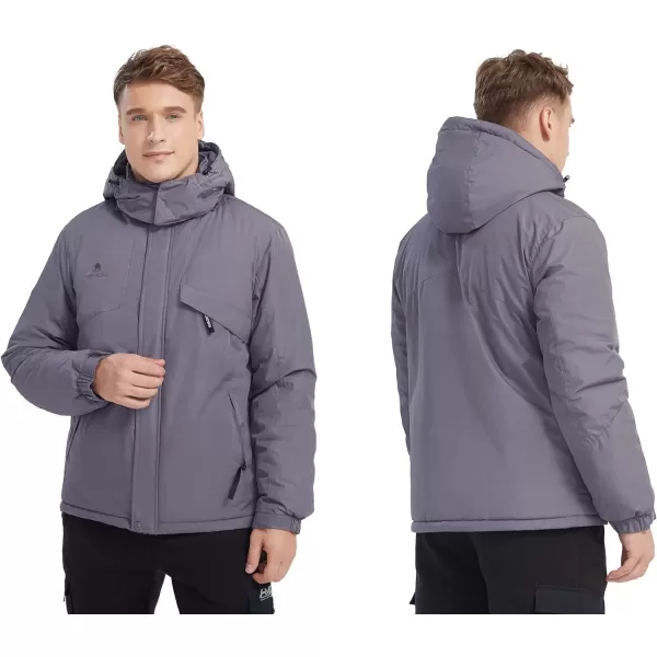 CAMEL CROWN Mens Waterproof Ski Jacket Warm Winter Snow Coat Mountain Windbreaker Hooded Raincoat Snowboarding JacketGrey
