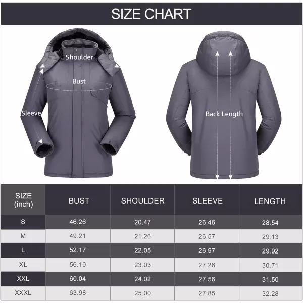 CAMEL CROWN Mens Waterproof Ski Jacket Warm Winter Snow Coat Mountain Windbreaker Hooded Raincoat Snowboarding JacketGrey