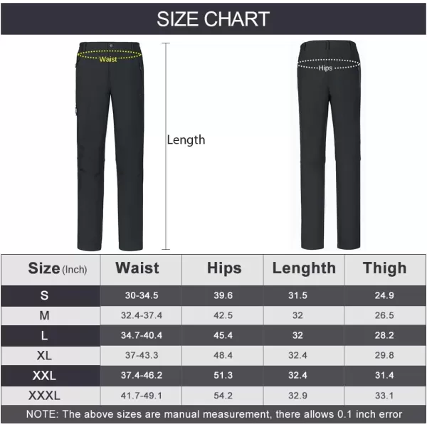 CAMEL CROWN Mens Winter Snow Pants Waterproof Warm Fleece Lined Insulated Softshell Pants with MultiPocketsBlack