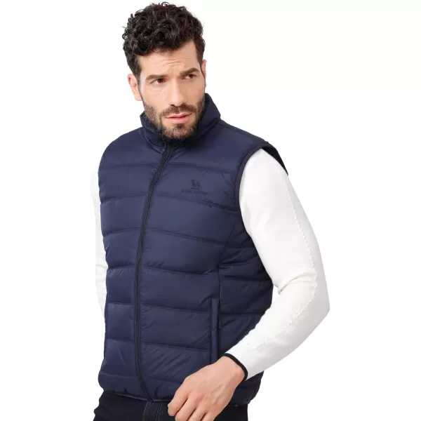 CAMEL CROWN Puffer Vest Men Quilted Winter Padded Sleeveless Jackets Gilet for Casual Work Travel OutdoorBlue