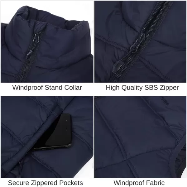 CAMEL CROWN Puffer Vest Men Quilted Winter Padded Sleeveless Jackets Gilet for Casual Work Travel OutdoorBlue