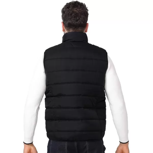 CAMEL CROWN Puffer Vest Men Quilted Winter Padded Sleeveless Jackets Gilet for Casual Work Travel OutdoorNew Black