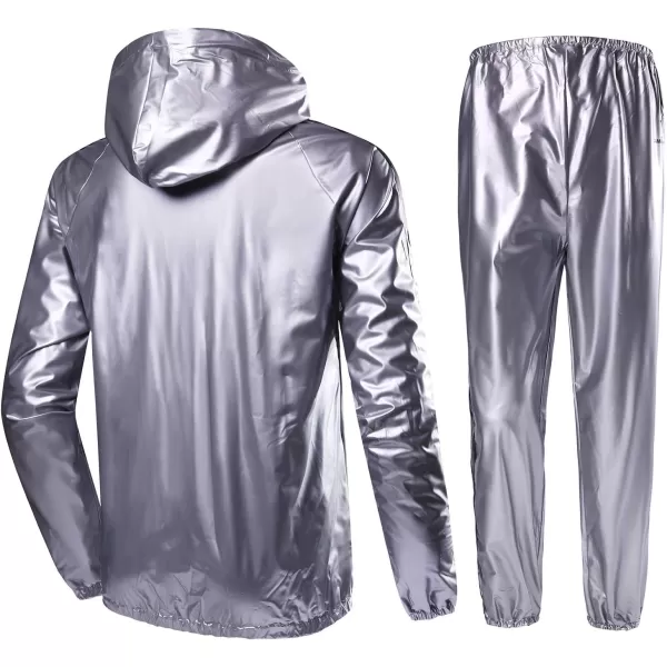 CAMEL CROWN Weight Loss Sweat Suit Heavy Duty Sweat Sauna Suit for Men Women Exercise Gym Suit for FitnessGrey