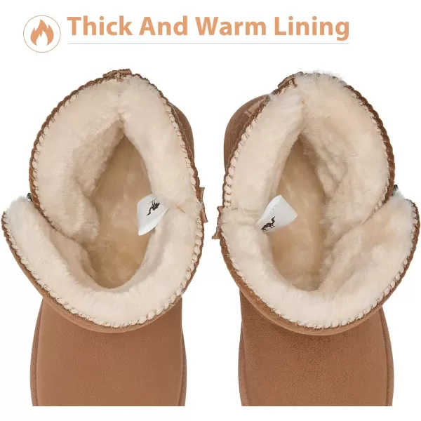 CAMEL CROWN Womens Foldable Snow Boots Warm Fur Winter Boots MidCalf Zipper House Slippers Boots Classic Mini Short Boots for OutdoorCamel07