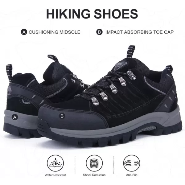 CAMEL CROWN Womens Hiking Shoes Waterproof NonSlip Breathable Lightweight Outdoor Trail Trekking SneakerBlack