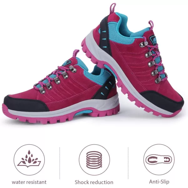 CAMEL CROWN Womens Hiking Shoes Waterproof NonSlip Breathable Lightweight Outdoor Trail Trekking SneakerRed