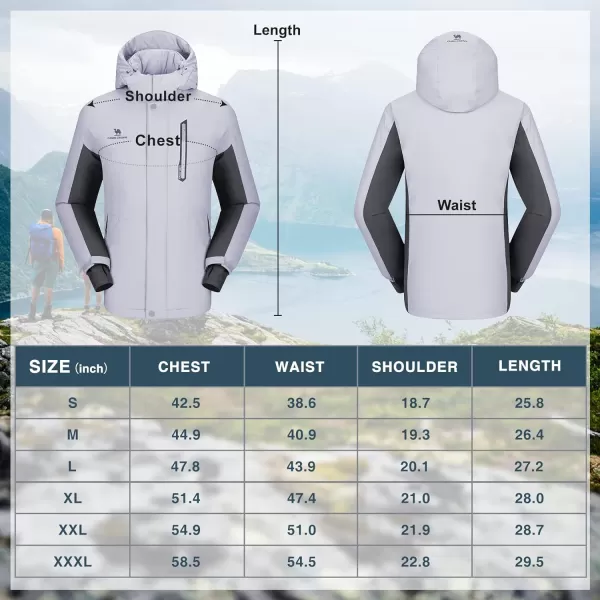 CAMEL CROWN Womens Mountain Snow Waterproof Ski Jacket Detachable Hood Windproof Fleece Parka Rain Jackt Winter CoatGray