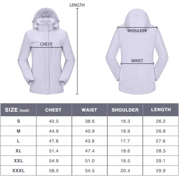 CAMEL CROWN Womens Mountain Snow Waterproof Ski Jacket Detachable Hood Windproof Fleece Parka Rain Jackt Winter CoatNew Gray