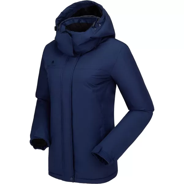 CAMEL CROWN Womens Ski Jacket Waterproof Winter Coat Hiking Mountain Windbreaker Thicken Cotton Warm Snow Parka JacketDark Blue