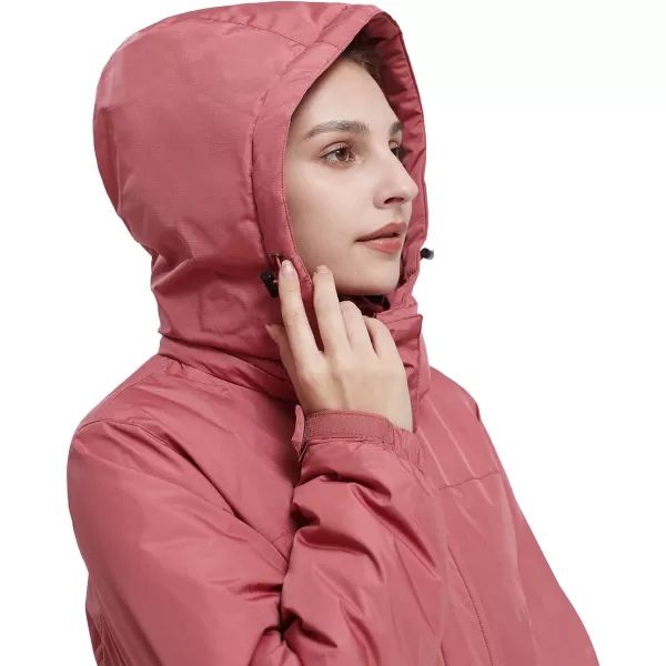 CAMEL CROWN Womens Ski Jacket Waterproof Winter Coat Hiking Mountain Windbreaker Thicken Cotton Warm Snow Parka JacketPink