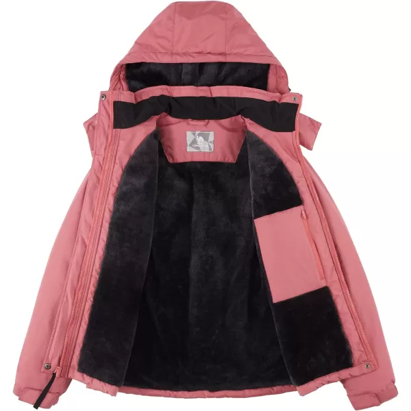 CAMEL CROWN Womens Ski Jacket Waterproof Winter Coat Hiking Mountain Windbreaker Thicken Cotton Warm Snow Parka JacketPink
