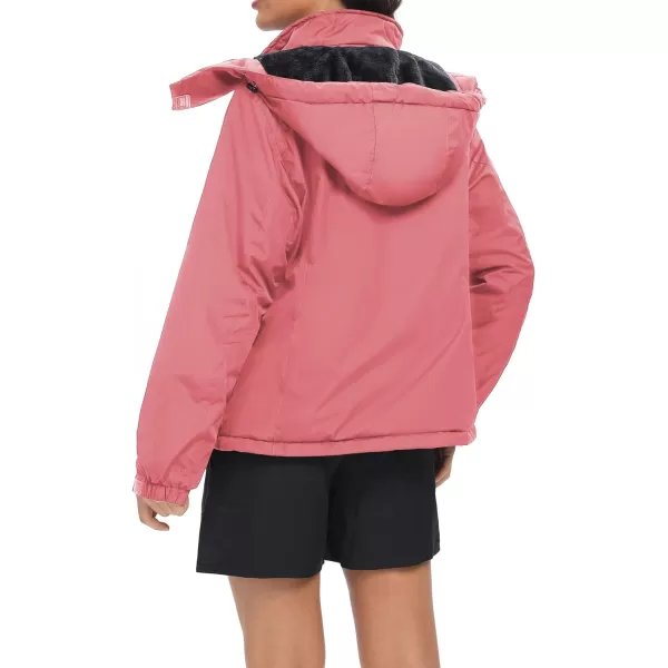 CAMEL CROWN Womens Ski Jacket Waterproof Winter Coat Hiking Mountain Windbreaker Thicken Cotton Warm Snow Parka JacketPink