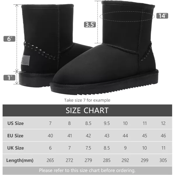 CAMEL CROWN Womens Snow Boots Slip On MidCalf Warm Faux Fur Lined Lining Waterproof Outdoor Ankle Booties Comfortable Winter Shoes for WomenBlack