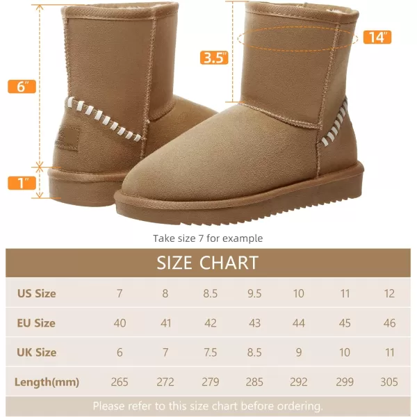 CAMEL CROWN Womens Snow Boots Slip On MidCalf Warm Faux Fur Lined Lining Waterproof Outdoor Ankle Booties Comfortable Winter Shoes for WomenChestnut