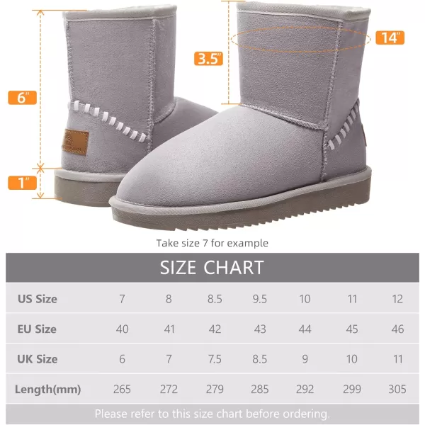 CAMEL CROWN Womens Snow Boots Slip On MidCalf Warm Faux Fur Lined Lining Waterproof Outdoor Ankle Booties Comfortable Winter Shoes for WomenStone Grey