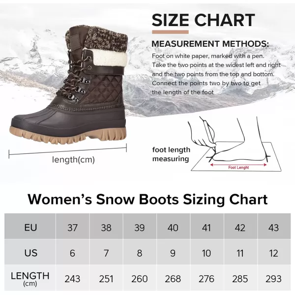 CAMEL CROWN Womens Snow Boots Winter AntiSlip Warm Booties Waterproof Outdoor Shoes Lace Up Duck Boots Fur LinedBrown