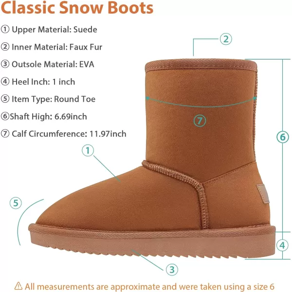 CAMEL CROWN Womens Warm Winter Boots Ankle High Classic Vegan Suede Faux Sheepskin Shearling Snow BootsBrownnew