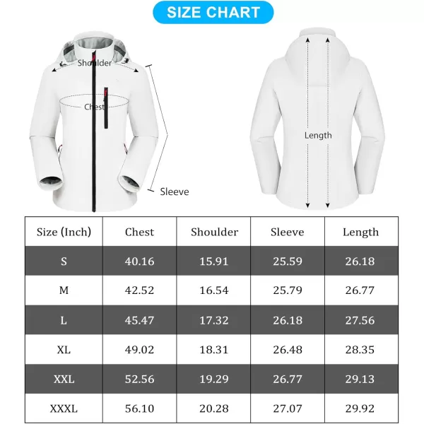 CAMEL CROWN Womens Waterproof Shell Jacket Windbreaker Hooded Rain Coat for Outdoor Hiking Climbing TravelingWhite