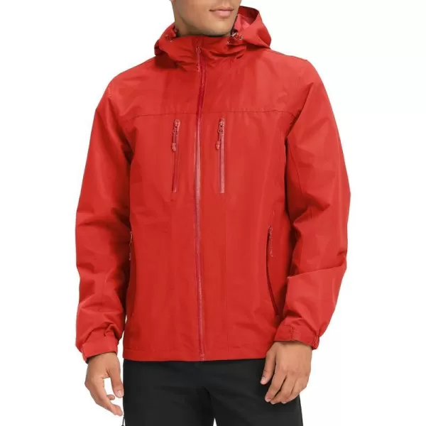 CAMEL CROWN Mens Waterproof Shell Jacket Windbreaker Hooded Rain Coat for Outdoor Hiking Climbing TravelingRed