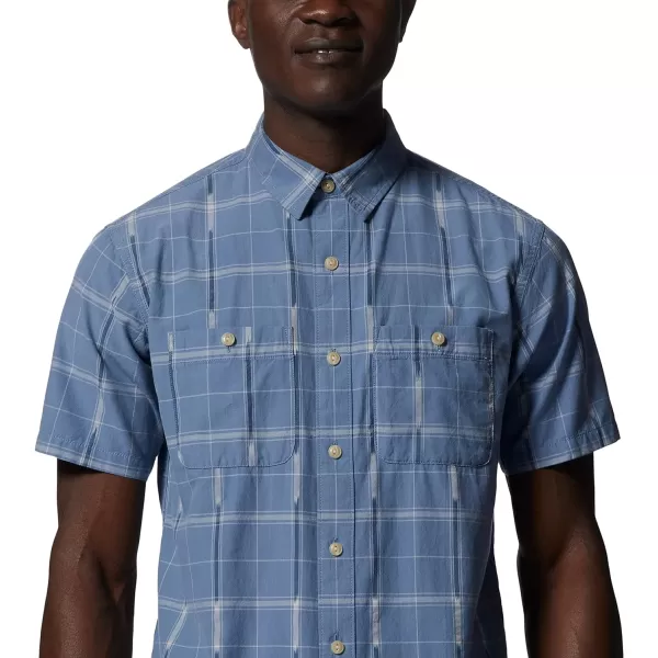 imageMountain Hardwear Mens Grove Hide Out Short Sleeve ShirtLight Zinc Windowpane Ikat