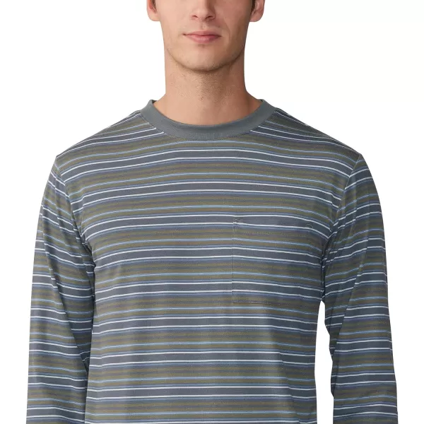 imageMountain Hardwear Mens Low Exposure Long SleeveStone Green Crag Stripe Print