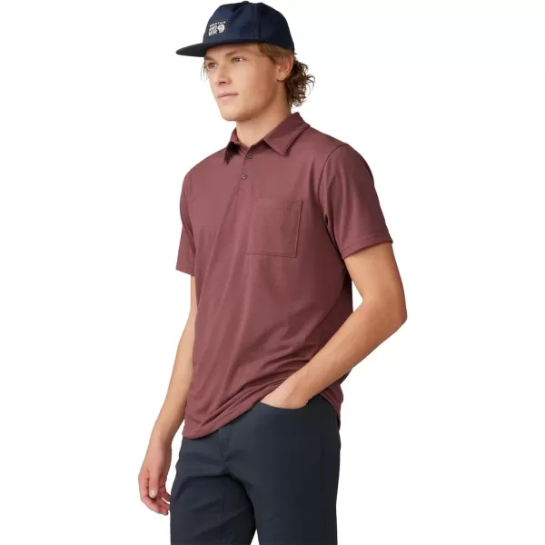 imageMountain Hardwear Mens Low Exposure PoloClay Earth Eoe Stripe